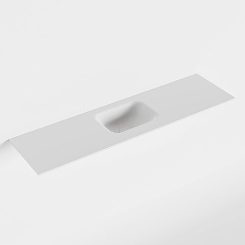 LEX Talc solid surface inleg wastafel voor toiletmeubel 110cm. Positie wasbak midden
