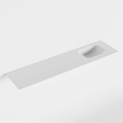 LEX Talc solid surface inleg wastafel voor toiletmeubel 120cm. Positie wasbak rechts