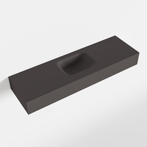 LEX Dark Grey vrijhangende solid surface wastafel 100cm. Positie wasbak midden