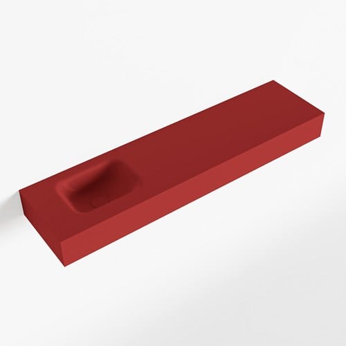 LEX Fire vrijhangende solid surface wastafel 120cm. Positie wasbak links