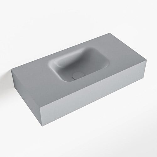LEX Plata vrijhangende solid surface wastafel 60cm. Positie wasbak midden