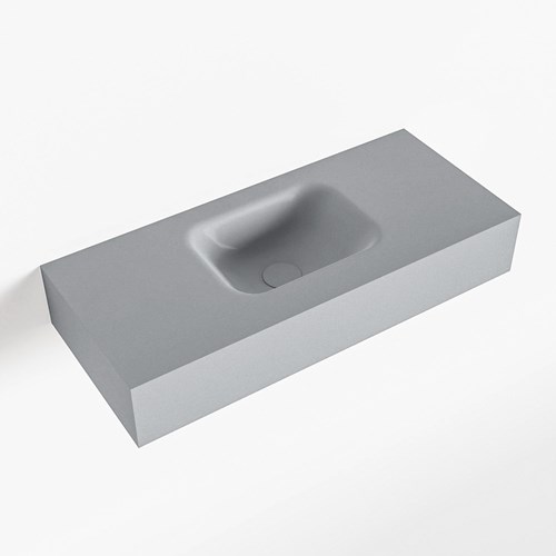 LEX Plata vrijhangende solid surface wastafel 70cm. Positie wasbak midden