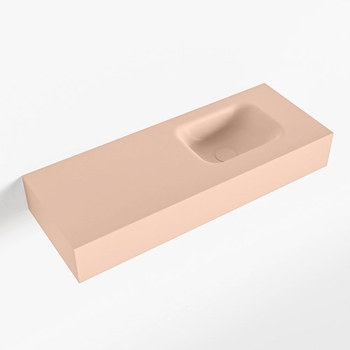LEX Rosee vrijhangende solid surface wastafel 80cm. Positie wasbak rechts