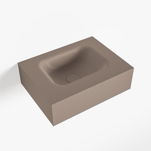 LEX Smoke vrijhangende solid surface wastafel 40cm. Positie wasbak midden