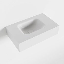 LEX Talc vrijhangende solid surface wastafel 50cm. Positie wasbak links