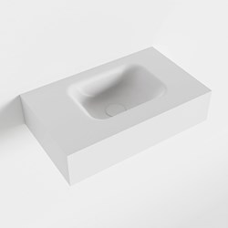 LEX Talc vrijhangende solid surface wastafel 50cm. Positie wasbak rechts