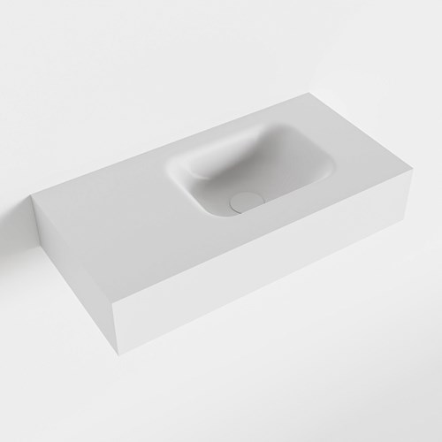 LEX Talc vrijhangende solid surface wastafel 60cm. Positie wasbak rechts
