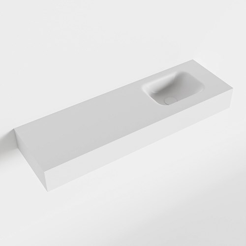 LEX Talc vrijhangende solid surface wastafel 100cm. Positie wasbak rechts