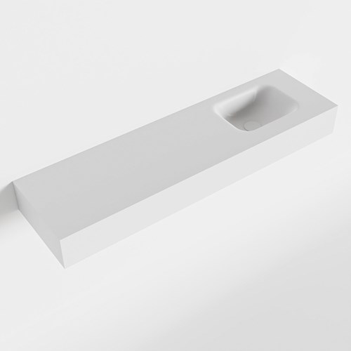 LEX Talc vrijhangende solid surface wastafel 110cm. Positie wasbak rechts