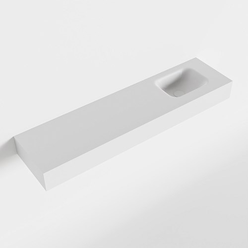 LEX Talc vrijhangende solid surface wastafel 120cm. Positie wasbak rechts