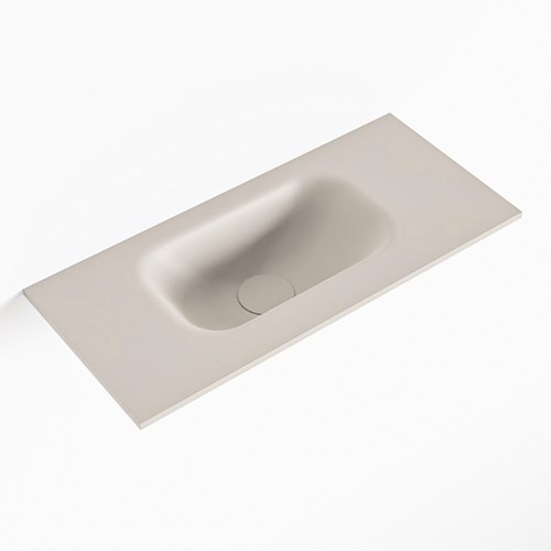 EDEN Linen solid surface inleg wastafel voor toiletmeubel 50cm. Positie wasbak links
