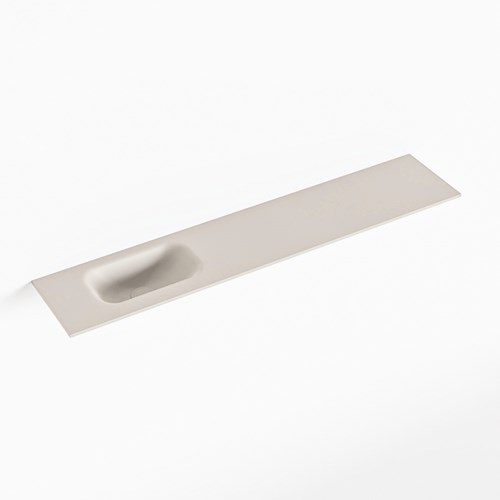 EDEN Linen solid surface inleg wastafel voor toiletmeubel 110cm. Positie wasbak links
