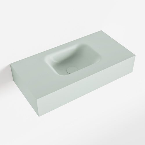 LEX Greey vrijhangende solid surface wastafel 60cm. Positie wasbak midden