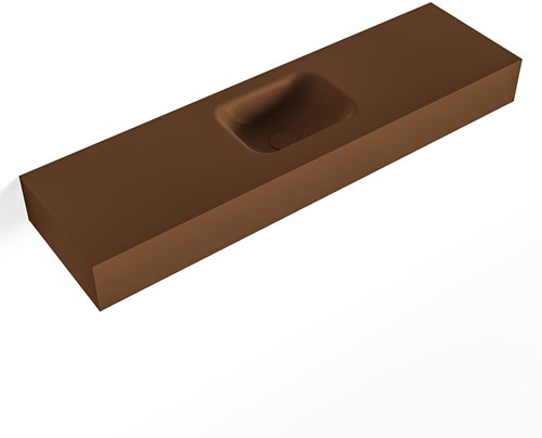 LEX Rust vrijhangende solid surface wastafel 110cm. Positie wasbak midden