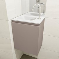 OLAN 40cm cloakroom vanity set Smoke. Vanity top LEX Talc position Left 1 tab hole.-3