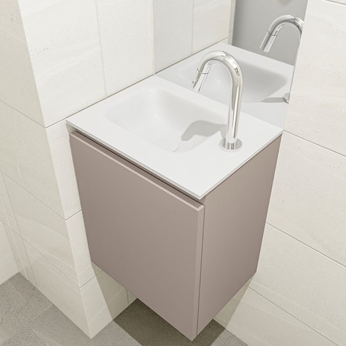 OLAN 40cm cloakroom vanity set Smoke. Vanity top LEX Talc position Left 1 tab hole.-2