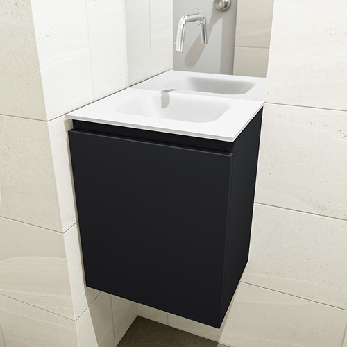 OLAN 40cm mueble fondo reducido Urban. LEX lavabo posición Centro sin orificio color Talc.-3
