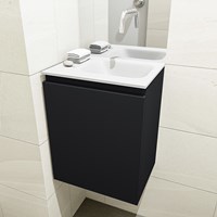 OLAN 40cm cloakroom vanity set Urban. Vanity top LEX Talc position Right without tab hole.-3