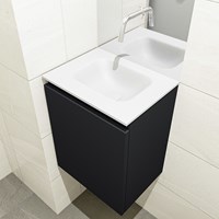 OLAN 40cm mueble fondo reducido Urban. LEX lavabo posición Centro sin orificio color Talc.-2