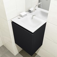 OLAN 40cm cloakroom vanity set Urban. Vanity top LEX Talc position Right without tab hole.-2