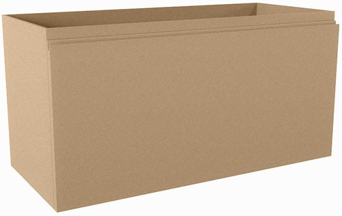 FLOTT badmeubel onderkast 100cm 2 lades kleur Oro, Midden uitsparing in lade.