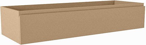 FOGE badmeubel onderkast 130cm 1 lade kleur Oro 45cm diep, Midden uitsparing in lade.