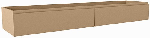 FOGE badmeubel onderkast 190cm 2 lades kleur Oro 45cm diep, Dubbele uitsparing in lade.