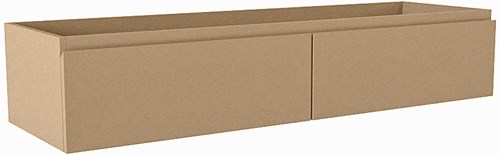 FOGE badmeubel onderkast 130cm 2 lades kleur Oro 41cm diep, Dubbele uitsparing in lade.