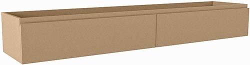 FOGE badmeubel onderkast 180cm 2 lades kleur Oro 41cm diep, Geen uitsparing in lade.
