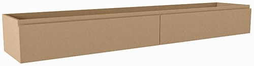FOGE badmeubel onderkast 200cm 2 lades kleur Oro 41cm diep, Links uitsparing in lade.