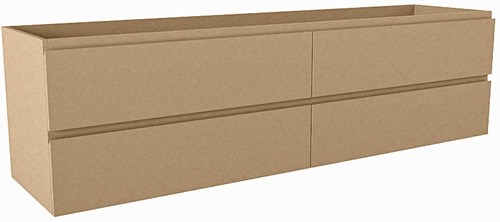 HAY badmeubel onderkast  180cm 4 lades kleur Oro, Geen uitsparing in lade.