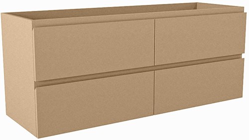 HAY badmeubel onderkast smal 120cm 4 lades kleur Oro, Links uitsparing in lade.