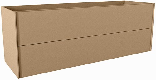 TENCE badmeubel onderkast 140cm 2 lades kleur Oro, Dubbele uitsparing in lade.