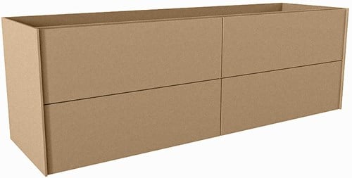 TENCE badmeubel onderkast 150cm 4 lades kleur Oro, Geen uitsparing in lade.