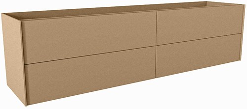 TENCE badmeubel onderkast 190cm 4 lades kleur Oro, Dubbele uitsparing in lade.