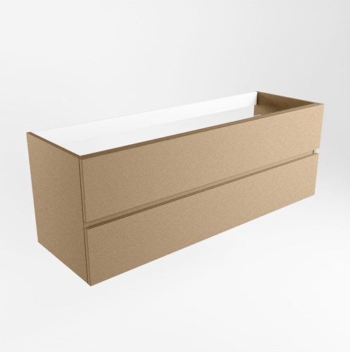 VICA badmeubel onderkast 140cm 2 lades kleur Oro, Midden uitsparing in lade.