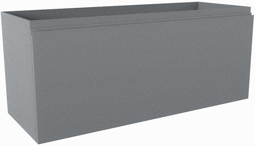 FLOTT badmeubel onderkast 120cm 2 lades kleur Plata, Rechts uitsparing in lade.