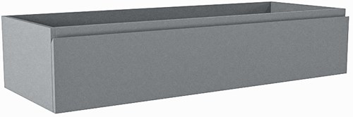 FOGE badmeubel onderkast 120cm 1 lade kleur Plata 45cm diep, Midden uitsparing in lade.