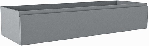 FOGE badmeubel onderkast 130cm 1 lade kleur Plata 45cm diep, Midden uitsparing in lade.