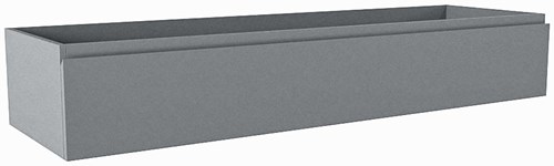 FOGE badmeubel onderkast 150cm 1 lade kleur Plata 45cm diep, Dubbele uitsparing in lade.