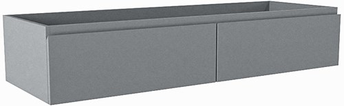 FOGE badmeubel onderkast 130cm 2 lades kleur Plata 45cm diep, Dubbele uitsparing in lade.
