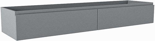 FOGE badmeubel onderkast 170cm 2 lades kleur Plata 45cm diep, Links uitsparing in lade.