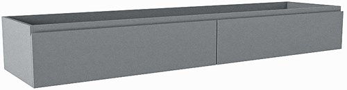 FOGE badmeubel onderkast 180cm 2 lades kleur Plata 45cm diep, Dubbele uitsparing in lade.
