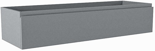 FOGE badmeubel onderkast 120cm 1 lade kleur Plata 41cm diep, Dubbele uitsparing in lade.