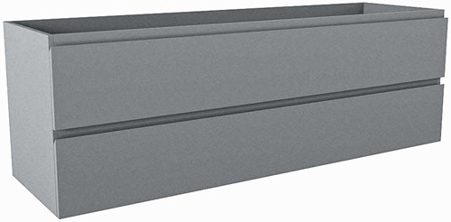 HAY badmeubel onderkast  150cm 2 lades kleur Plata, Midden uitsparing in lade.