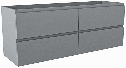 HAY badmeubel onderkast smal 130cm 4 lades kleur Plata, Rechts uitsparing in lade.