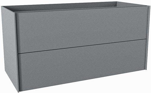 TENCE badmeubel onderkast 110cm 2 lades kleur Plata, Rechts uitsparing in lade.