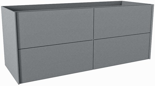 TENCE badmeubel onderkast 120cm 4 lades kleur Plata, Dubbele uitsparing in lade.