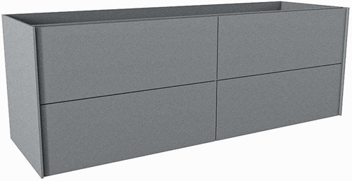 TENCE badmeubel onderkast 140cm 4 lades kleur Plata, Rechts uitsparing in lade.