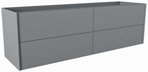 TENCE badmeubel onderkast 160cm 4 lades kleur Plata, Geen uitsparing in lade.